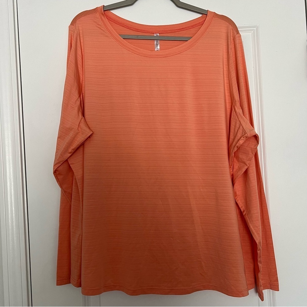 Women’s Fabletics orange long sleeve athletic shirt size 2X